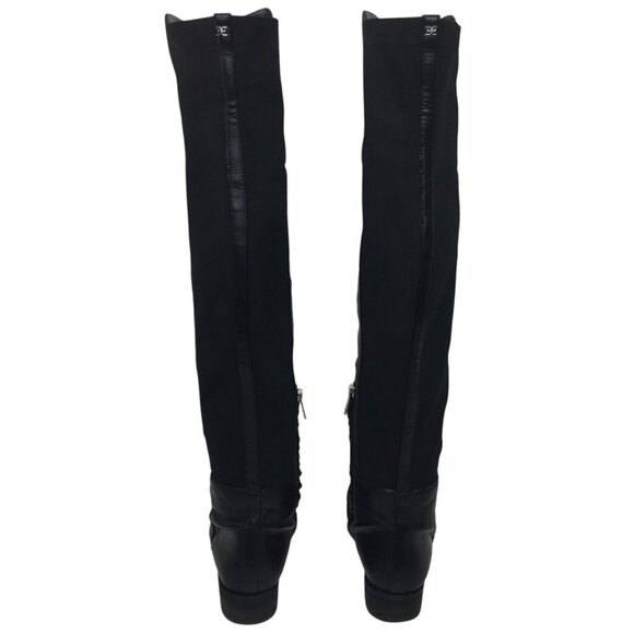 Sam Edelman Pam Over-The-Knee Black Leather Textile Boots Womens 8M - Picture 6 of 16